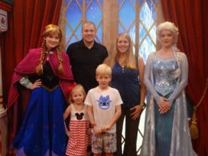 Kelly Smotherman with Anna and Elsa