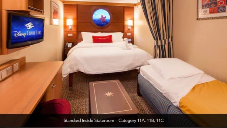 Disney Dream Standard Inside Stateroom Category 11A 11B 11C 1