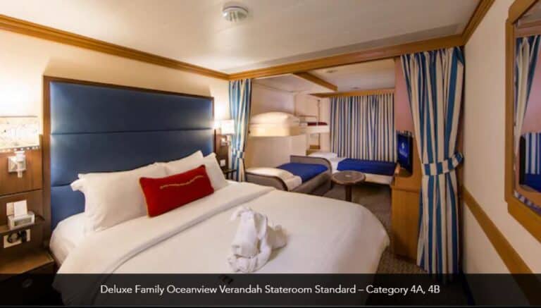 Disney Magic Deluxe Family Oceanview Verandah Stateroom Category 4A 4B 3