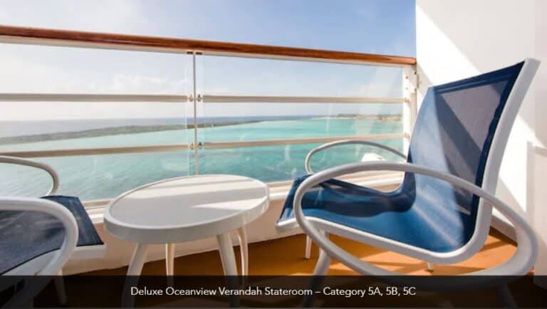 Disney Magic Deluxe Oceanview Verandah Stateroom Category 5A 5B 5C 6