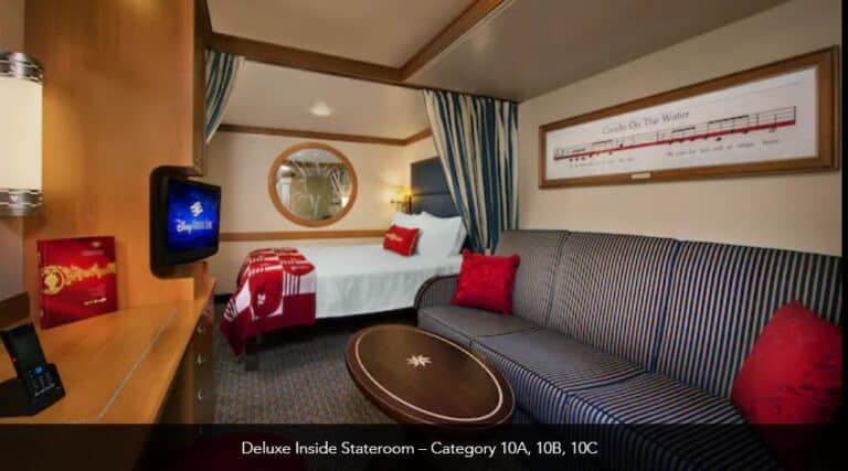 Disney Magic Standard Deluxe Inside Stateroom Category 10A 10B 10C