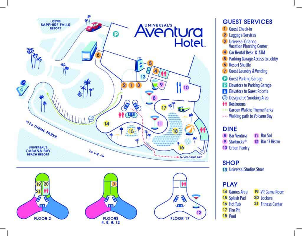 Universals Aventura Hotel Map